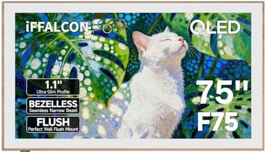 iFFALCON 75-Inch Class QLED 4K Smart TV, Ultra-Slim Picture Frame TV, 144Hz, HDR, Art Mode w/AI Art, Wide Color Gamut, Dolby Vision IQ, Dolby Atmos, Google Assistant Voice Remote(75F75, 2025 Model)