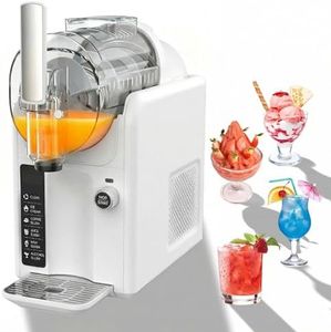AIZYZYO 5 IN1 Slushie Machine Frozen Drink Machine, 2L Slushy Machine for Slushies, Parties & Cocktails, 15-Min Quick Prep, Auto-Clean, No Ice Needed, Including 6 FREE Colorful Spoon Straws, White