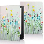 Pudazvi All New Case for 6.8" Kindle Paperwhite & Signature Edition(11th Generation,2021/2023 Release), Premium Lightweight PU Leather with Auto Sleep/Wake,Flower Grass