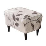 KRFOONN Ottoman Slipcovers Stretch Rectangle Footrest Stool Covers Printed Ottoman Cover for Foot Stool Furniture Protector with Non Slip Elastic Bottom(A1, X-Large)