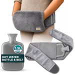 Wearable Hot Water Bottle Belt 1.5L – Period Pain Relief for Cramps, Endometriosis & Back Pain – Wrap Around Heated Belt with Hand Warmer Pocket – Adjustable & Washable