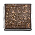 Cigarette Case,Leather Cigarette Case Holder Metal Frame Cigarette Box Holder for Men and Women,20 Cigarettes 90mm (Golden)