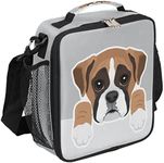 Kids Lunch Box for Boys Girls Lunch Bag Cute Boxer Dog Kids Lunch Bags Insulated Meal Tote with Adjustable Shoulder Strap for School Picnic