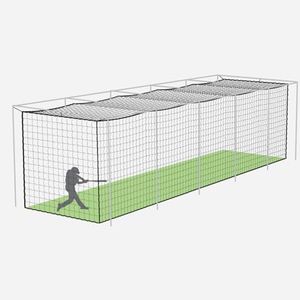 FORTRESS Baseball Batting Cage Nets | Professional Fully Enclosed #36/#42/#62 Grade Heavy Duty HDPP Netting | Two Piece Baseball & Softball Cage Netting (#42, 40 x 14 x 12)