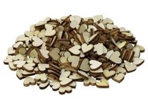 Shapenty 10mm Blank Wooden Heart Unfinished Slices Discs Embellishment for Wedding Centerpieces Table Scatter Decoration Reception Homemade Crafting Christmas Valentine Ornaments, 300PCS