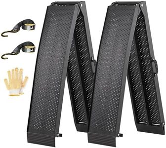 KOLOTOOL 7.5FT Aluminum Truck Ramps, 1500lbs Capacity Folding Loading Ramps, 2 PCS Heavy Duty ATV Ramps for Pickup Trucks, Trailers, Mowers, UTV & Motorcycles, with Load Straps and Carry Handle