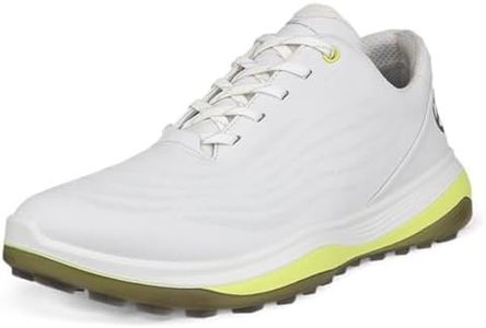 ECCO Men's Lt1 Hybrid Waterproof Golf Shoe, White/Yellow, 9-9.5