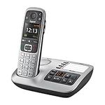 Gigaset E560A - Premium Big Button Cordless Home Phone with Answering Machine, Nuisance Call Block and 4 SOS keys, silver/black