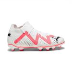 PUMA Future Match Fg/Ag Jr Soccer Shoe, White Black Fire Orchid, 2.5 UK