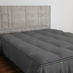 Sleep Mantra 100% Cotton Mattress Topper King Size - Premium Quality Cooling Mattress Topper King - Deep Pocket Fit up to 20 inch - Extra Soft Highly Breathable & Plush Quilted Down Fill (Gray)