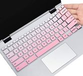 Keyboard Cover Skin for Lenovo Chromebook Flex 3 11"/IdeaPad 3 Chromebook 11.6 / Lenovo Spin X360 Chromebook/Lenovo Chromebook Flex 5 5i 13 / Chromebook C330 C340 100e 300e 500e 11.6, Ombre Pink