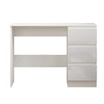 FWStyle Modern White Gloss 3 Drawer Dressing Table Home Office Desk Scandinavian Style Matt Frame