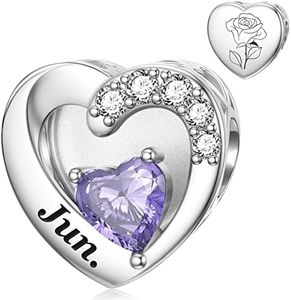 SEVENWELL Birth Month Flower Charms fit Pandora, 925 Sterling Silver Birth Stone Bracelet Beads for Women