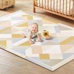 Tiny Land Baby Crawling Mat Reversible Baby Play Mat 78" X 55" Waterproof Non-Slip Larger Playmat Odorless Foam Floor Mat for Infants,Toddlers(Modern Zoo Oasis)