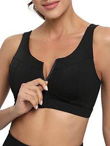 RUNNING GIRL High Impact Sports Bras for Women,Racerback Bra Workout Crop Tops for Women, Black, Small