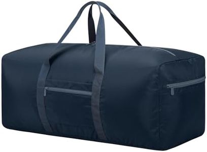 iFARADAY Foldable Duffle Bag for Travel - 75L Large Spare Travel Duffel Bag Lightweight with Trolley Sleeve - Navy