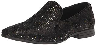 STACY ADAMS Men's Stellar Glitter Slip on Loafer, Black, 7