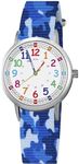 ITOOZYNN Kids Watch for Girls and Boys,for Children's Toddler Learning Time and Easy to Read Time, Analog Watch for Boys and Girls Ages3~11 (Camo Blue)