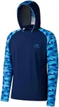 BASSDASH Men’s UPF 50 Performance Fishing Shirt Cooling Hoodie Camo Long Sleeve FS17M