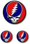 Grateful Dead Steal Your Face Rock Band Skull Vinyl Sticker for Car Laptop Windows and More 1 Large (4 Inches) 2 Small (2 inches)