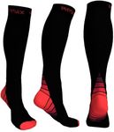 Compression Socks for Men & Women 20-30 mmhg, Best Graduated Athletic Fit for Running Nurses Shin Splints Flight Travel & Maternity Pregnancy - Boost Stamina Circulation & Recovery (1 Pair RED LXL)