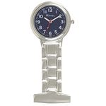 Ravel - Classic Easy Read Nurses Fob Watch - Analogue Quartz - R1101.16 - Silver Tone/Blue Dial