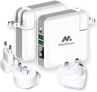 MetaTronics Omni Charger 4in1 Travel Charger Power Bank with Global Adapter Kit | 4in1 Powerbank Features Wall Charging, Wireless Charging, 6700mah Portable Battery, and 4 Travel Adapters