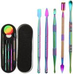 5 PCS Wax Carving Tools Stainless Steel Double-Headed Wax Sculpting Tools with Metal Case for Jewellery, Sculpting, Modeling, Scraping, Colorful