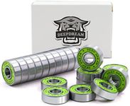 Premium 20Pcs 608rs Bearings Skateboard Bearings ABEC Bearings Chrome Steel Ball Bearing Longboard Bearings (8x22x7mm) for Quad Skate Double Rubber Sealed Miniature Deep Groove Bearings