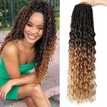 FANWYFYU 24 Inch Goddess Locs Crochet Hair Deep Wave 6Packs New Soft Faux Locs Crochet Braids Pre Looped Hair Extensions for Black Women(1B/27)