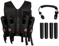 Maddog Tactical Sport Vest with Paintball Pods & Upgraded Slidecheck Remote Coil Paintball Gun Accessory Package | High Pressure Air (HPA) & CO2 Paintball Tank Compatible