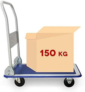 Grafner Industrie Plattformwagen mit pannensicheren Reifen, klappbar, 150 kg Tragkraft, Antirutsch-Beschichtung und gummierter Kantenschutz, große Ladefläche 47 x 72,5 cm, Transport Wagen Trolley