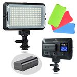 VILTROX VL-162T CRI95+ LED Video Camera Light, Portable Camera Photo Light Panel Dimmable for DSLR Camera Camcorder with Battery, Charger, High Brightness, 3300K-5600K Bi-Color, White Filter and LCD Display