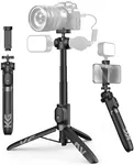 KraftGeek Vlogging Tripod for Phone and Camera with 3 Cold Shoes