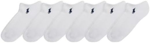 Polo Women’s Flat Knit Low-Cut Socks 6-Pair Pack, White, Shoe size 4-10