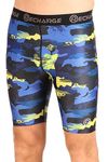 ReDesign Apparels Polyester Recharge Compression Shorts for Sports (Medium, Blue CAMO)