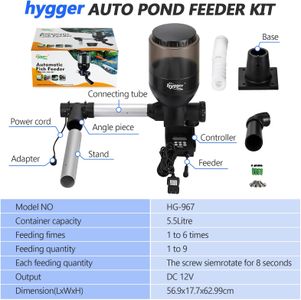 Hygger Automatic Fish Feeder – Large 5.5L Programmable Pond Feeder with LCD