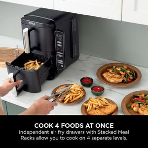 Ninja Double Stack Air Fryer 7.6L – Black, Dual Basket
