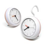 mooas Silent Waterproof Clock 3 Types, Bathroom Clock, Shower Clock, Silent Non-Ticking Battery Operated, Hanging Clock, Indoor Outdoor Waterproof Clock, Kitchen Clock, Shower Clock (Orange)