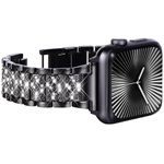 WINGLE Compatible for Apple Watch Straps, Women Bling Diamond Rhinestone Strap for Apple watch se Strap iwatch Strap Series 10 42mm, series 9/8/7 41mm, series 6/5/4 40mm, series 3/2/1 38mm, Black