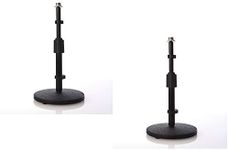 LyxPro DKS-1 Desktop Microphone Stand, Adjustable Height and Weighted Base, 3/8 Inch - 5/8 Inch Adaptor (Pack of 2)
