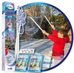 WOWMAZING Giant Bubble Kit: Winter - Incl. Wand, 2 Big Bubble Concentrate Pouches and 8 Cold-Activated Stickers | Winter Outdoor Activity | Bubbles Made in The USA - Winter Kit