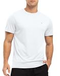 YSENTO Mens Rash Guards UV Swim Tops Rash Vest Quick Dry UPF 50+ Short Sleeve Running Sports Gym Tops(White,3XL)