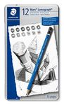 Staedtler Pencil Mars Lumograph, 12 Pieces Set (100 G12)