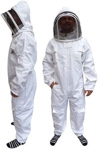 AGS Beekeepers Cotton Fencing Hood Veil Beekeeping Suit Professional Bee Suit Protective Suit (XL)