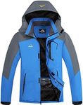 FTIMILD Men's Snow Jacket Waterproof Ski Jackets Windproof Mountain Rain Jacket Blue