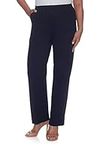 Alfred Dunner Womens Plus-Size Soft Twill Mid-Rise Regular Fit Straight Leg Short Length Casual Pant, Navy, 20 Plus