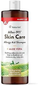 NaturVet Aller-911 Skin Care Allergy Aid Pet Shampoo with Aloe Vera – Pet Health Supplement Shampoo & Grooming Aid for Dermatitis, Dog Skin Allergies, Itching, Hot Spots, Cat Rashes – 16 Oz.