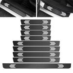 9 PCS Car Door Protector, Door Sill Protector for Most Car Models, Anti-Scratch Anti-Collision, Carbon Fiber Leather Front/Rear Decorative