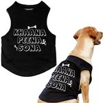 Myartbucket Dog T-Shirt Printed Round Neck Sleeveless Vest Tank Tees Tshirt for Dogs| Pet Apparel Half Sleeves Tshirt Gift for Dogs | Khana Peena Sona(Black,XS)